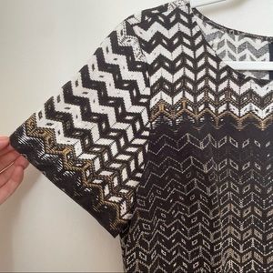 Madewell Songbird Linen Cotton Blend Chevron Dress - size small